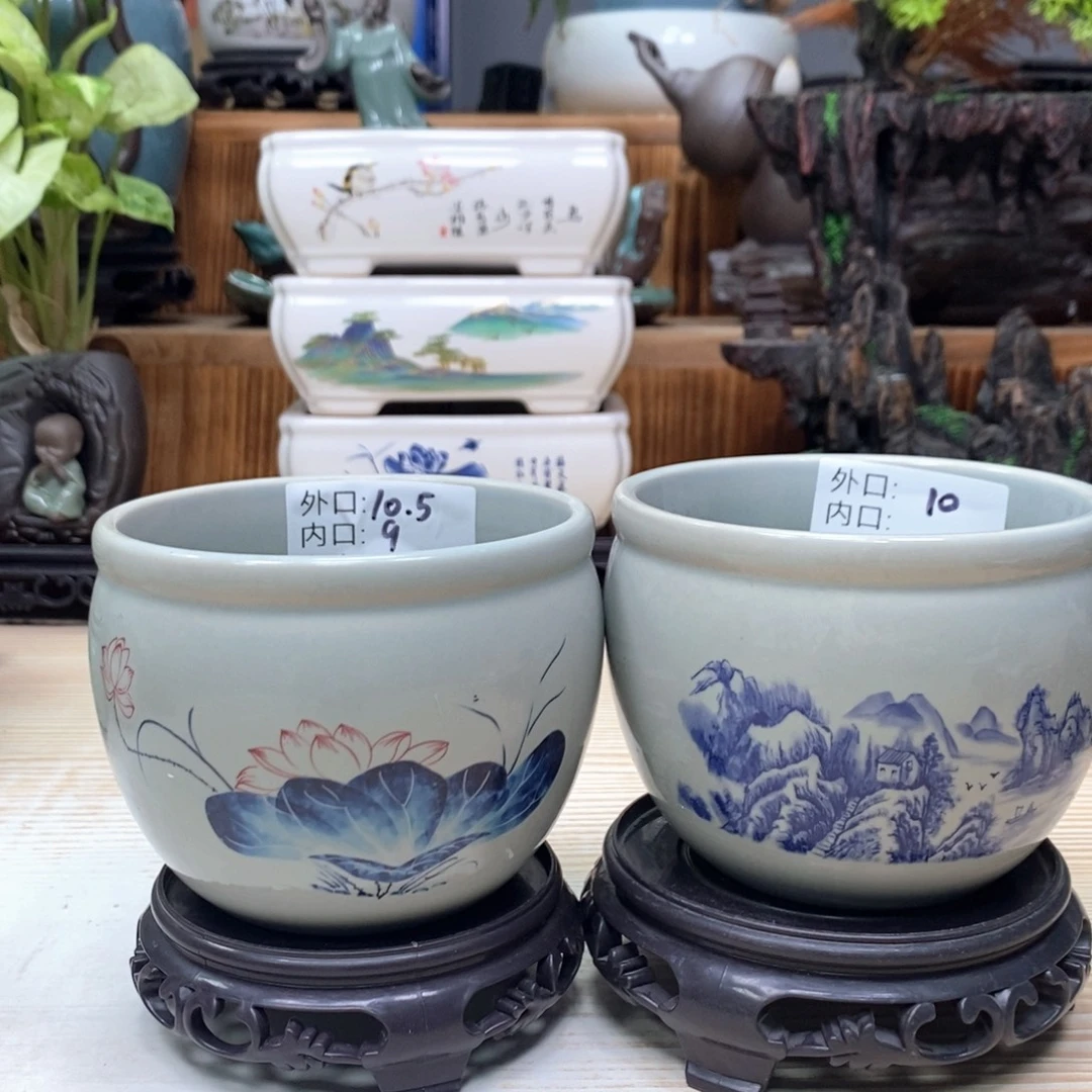 紫砂花盆陶瓷艺术花盆陶瓷