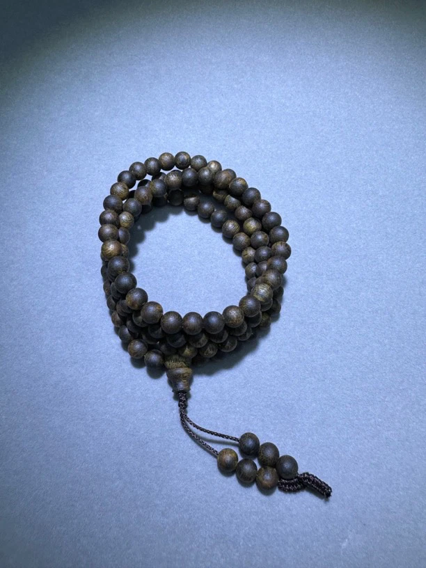 【沉水浮】奇楠沉香0.7多圈圆珠手串22克+多样性发一条