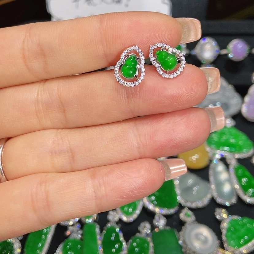 【闪购商品】翡翠耳饰未镶嵌天然翡翠