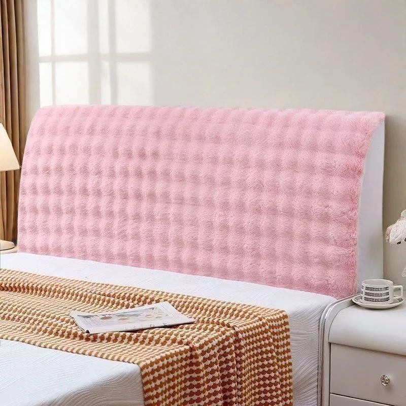 毛绒全包床头罩现代简约软包床头靠背套超柔软高档通用jjn