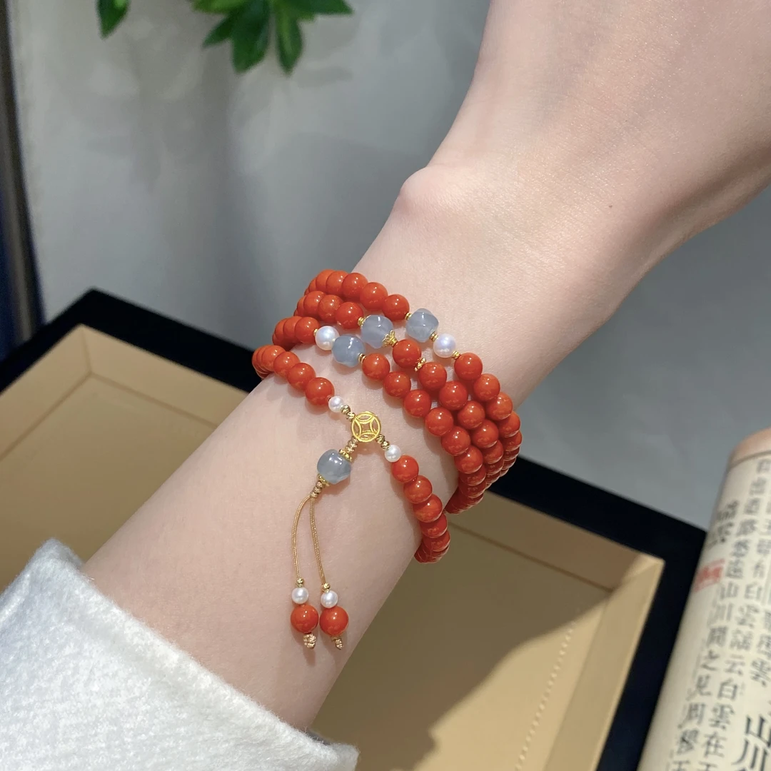 18K金 南红项链手串多戴款  244340