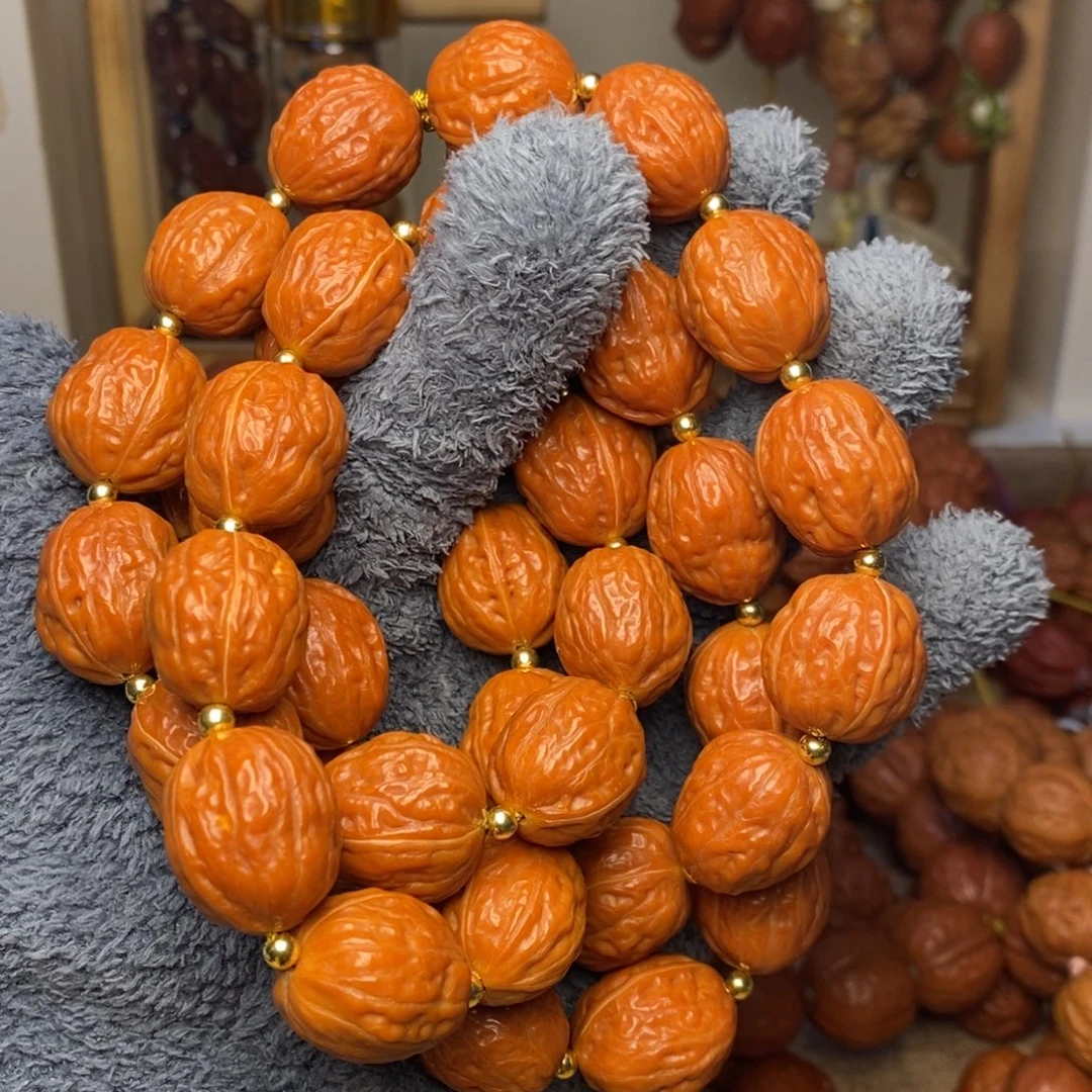 抵***宇文玩核桃吊坠小金蟾脖挂43颗