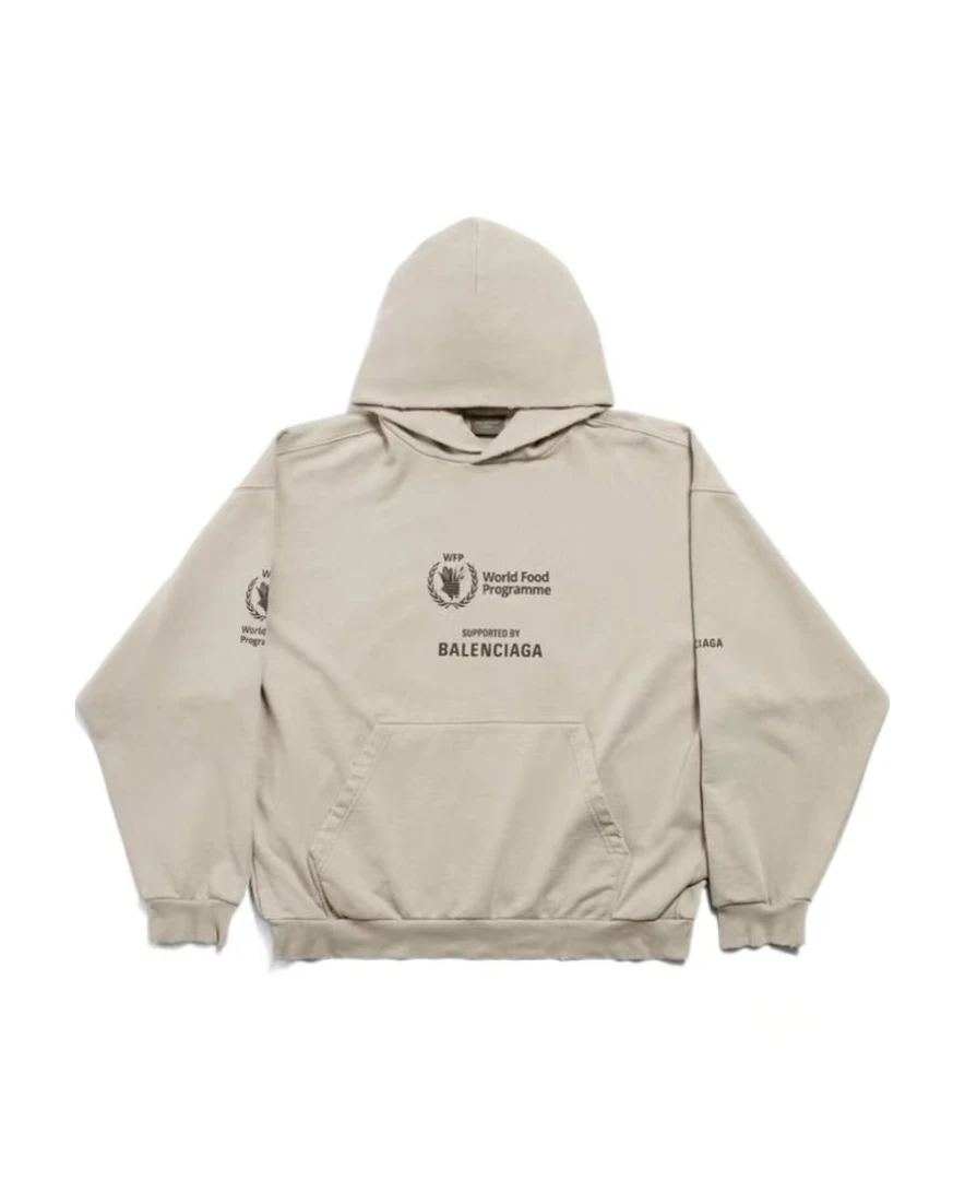 未使用 Balenciaga/巴黎世家 胶印logo连帽卫衣