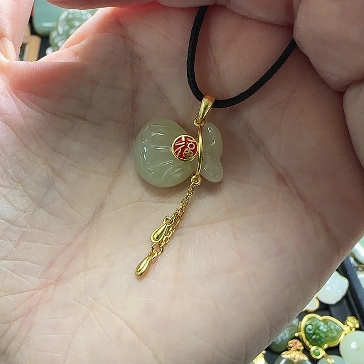 吊坠(不含链)银S925镶嵌和田玉