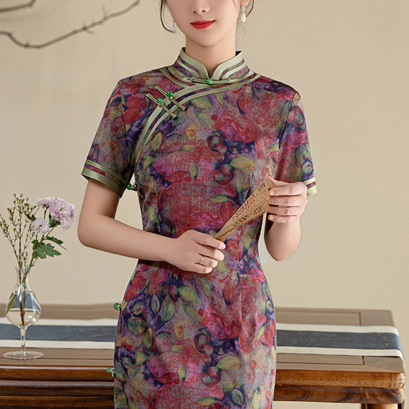 新中式绝美旗袍2025新款夏季高端修身民国风晚礼服日常可穿老上海