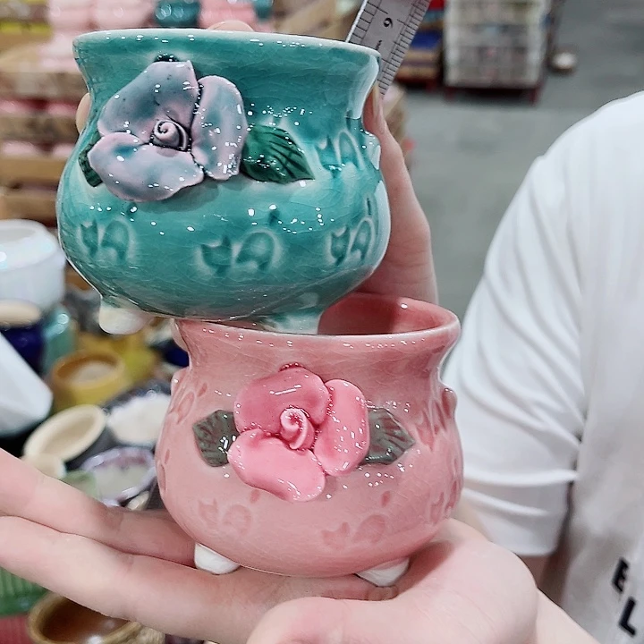 有孔，凑10元包邮陶瓷花盆发货！