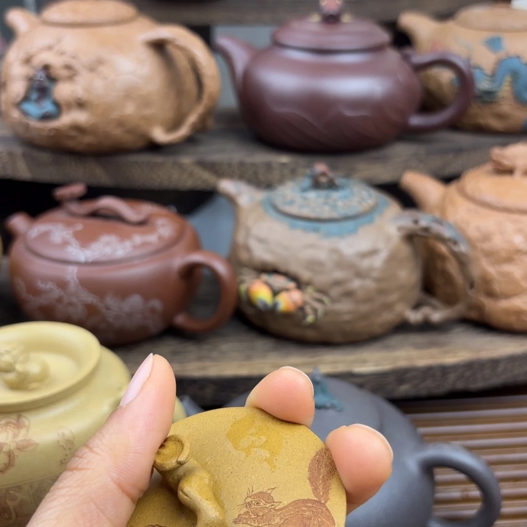 茶壶紫砂暖*光松鼠原矿紫砂壶