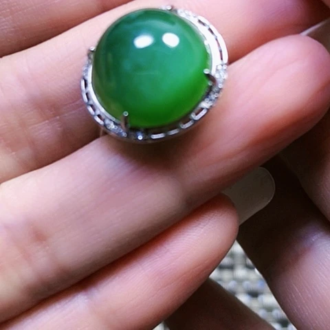 和田玉银S925镶嵌戒指