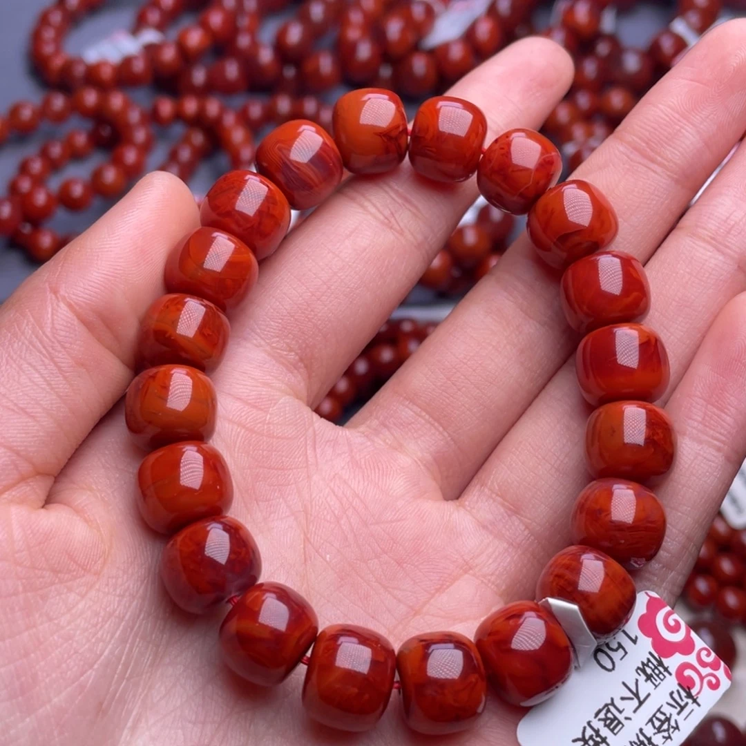 让***树南红玛瑙未镶嵌其他（原矿）11mm收藏级瓦西火焰纹老型手串
