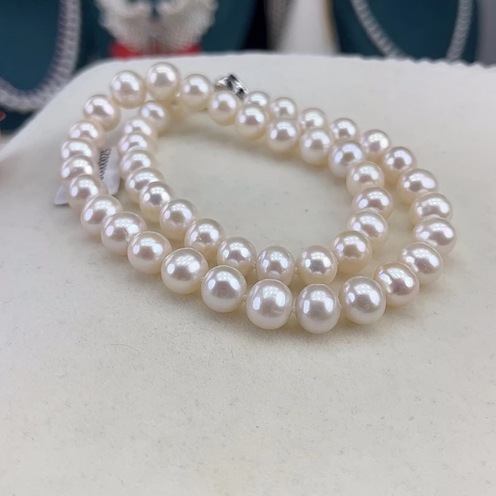淡水珍珠银S925镶嵌颈饰9➕极光炫彩高品