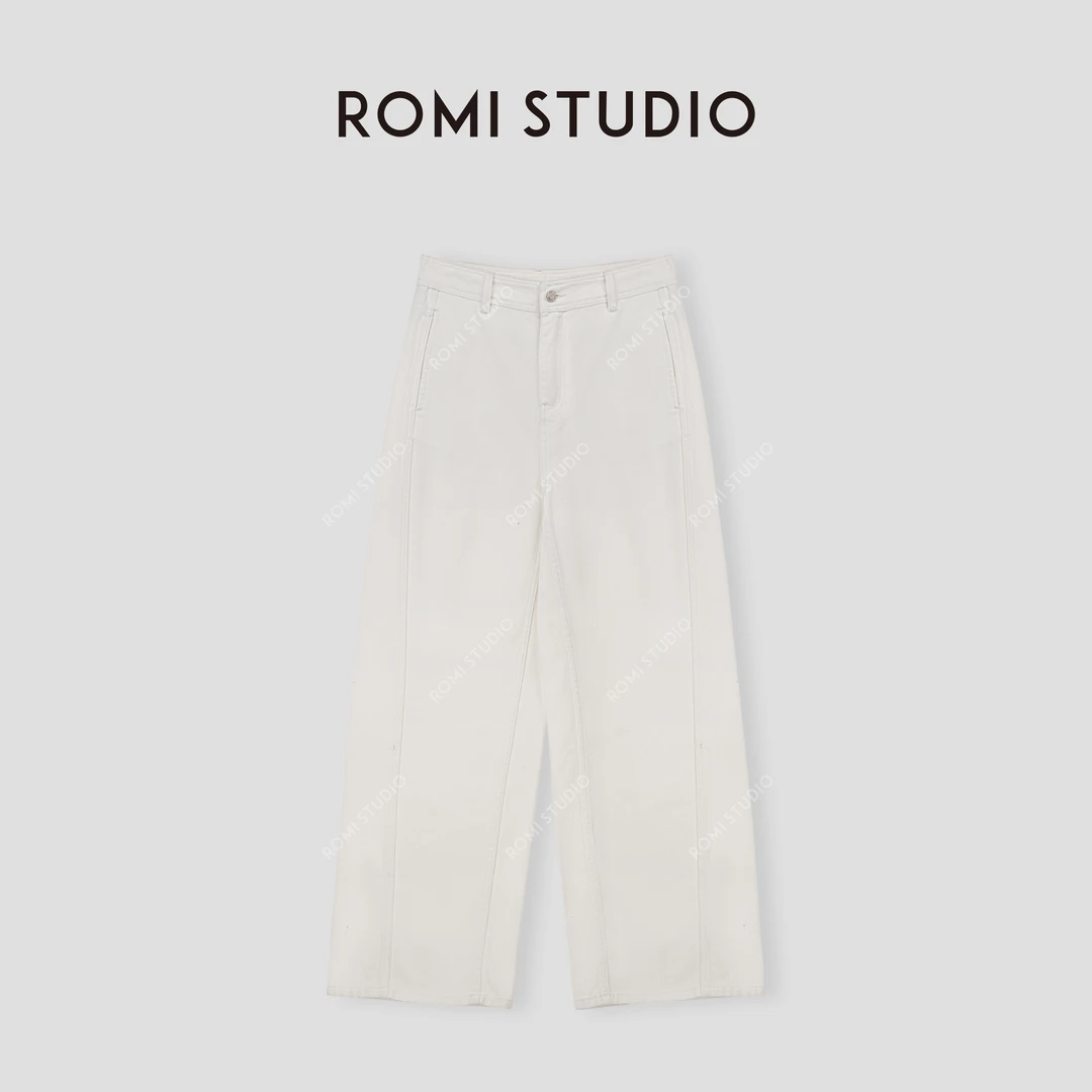 ROMI STUDIO“巴黎系列”经典塑腿高士缝线牛仔裤23AWN1461