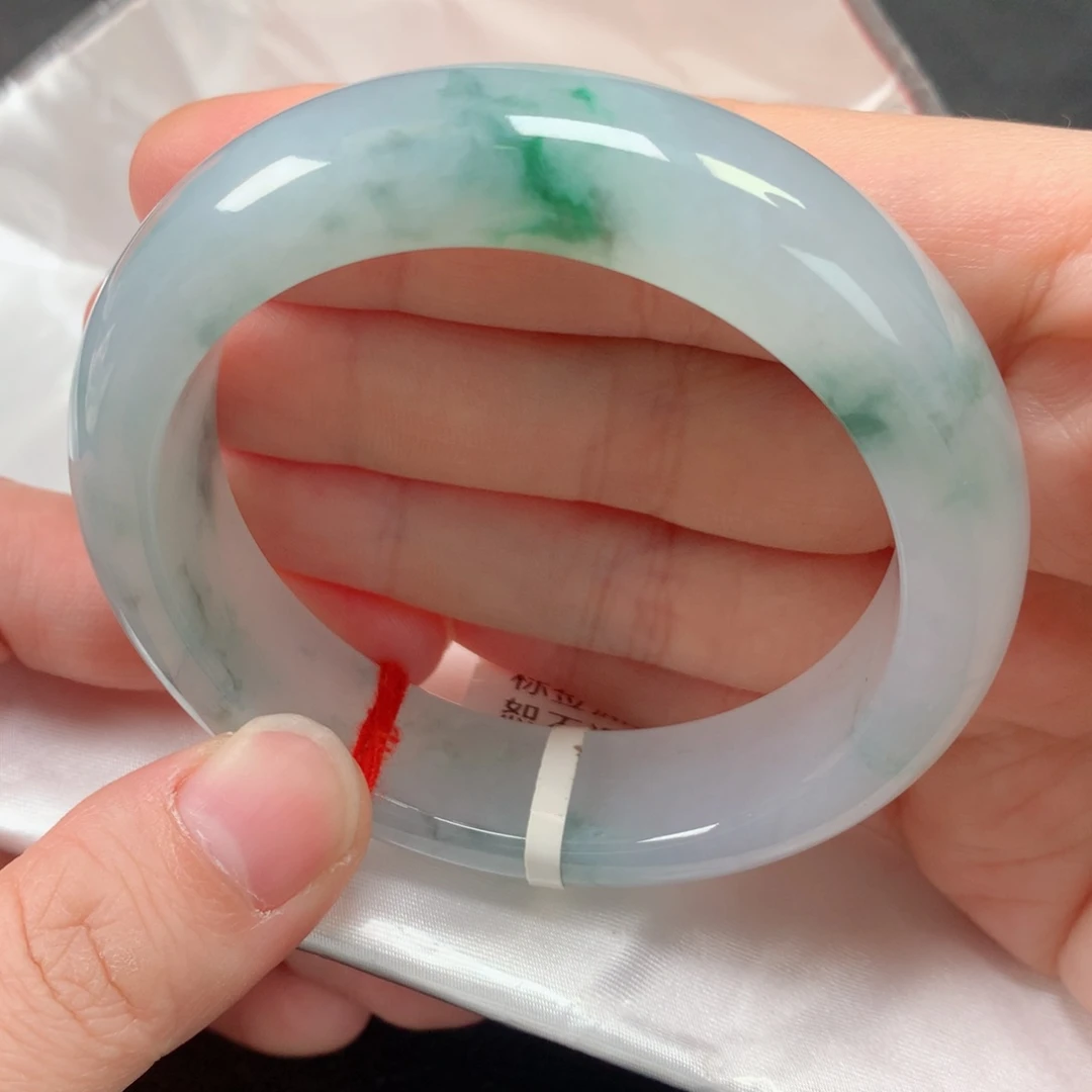 未镶嵌手镯翡翠缅甸天然翡翠手镯55轮胎