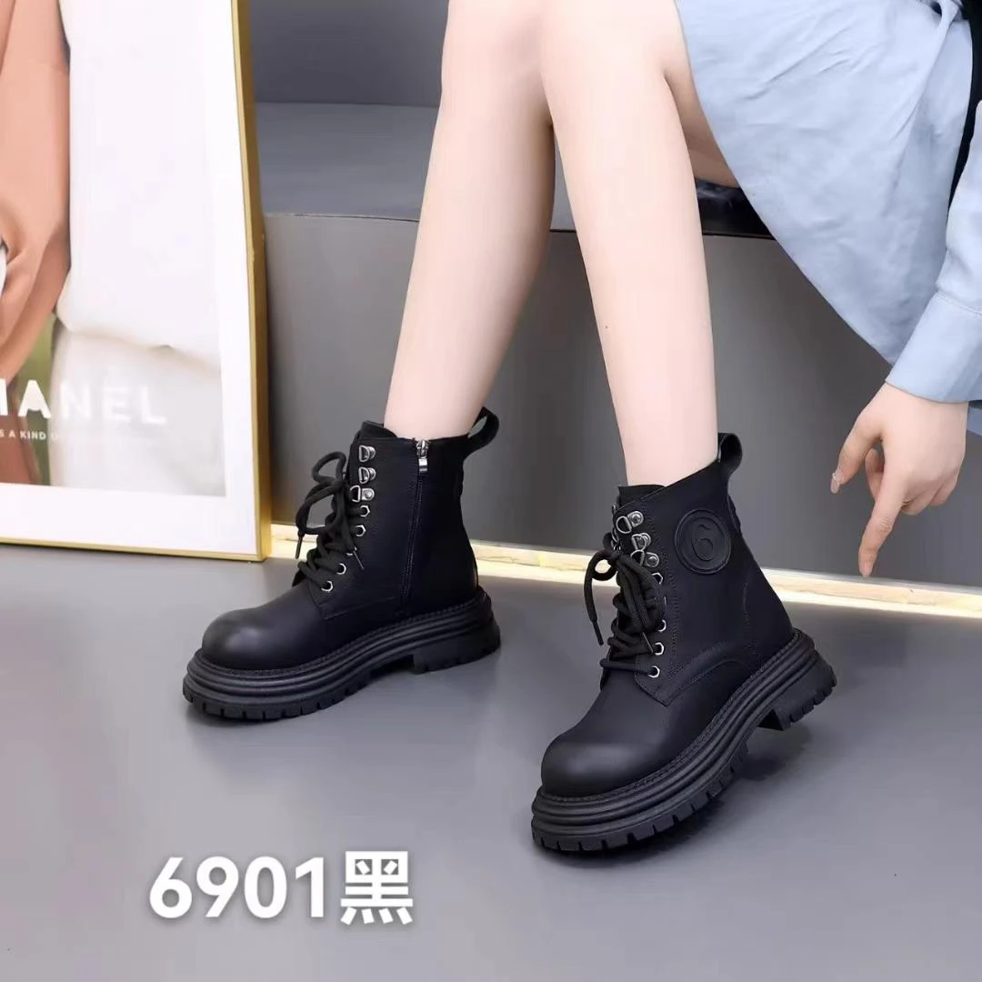 6901女士冬季加绒马丁靴