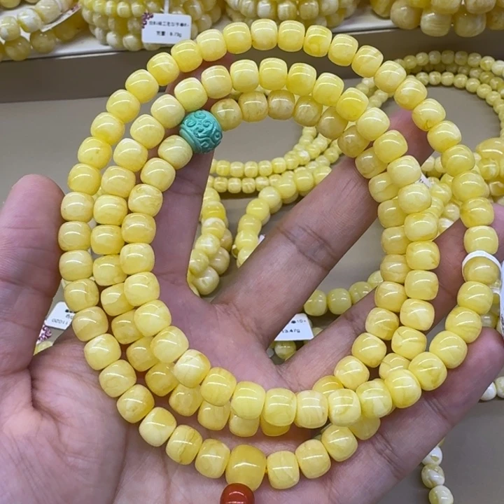 琥珀颈饰未镶嵌7➕虎皮108链子