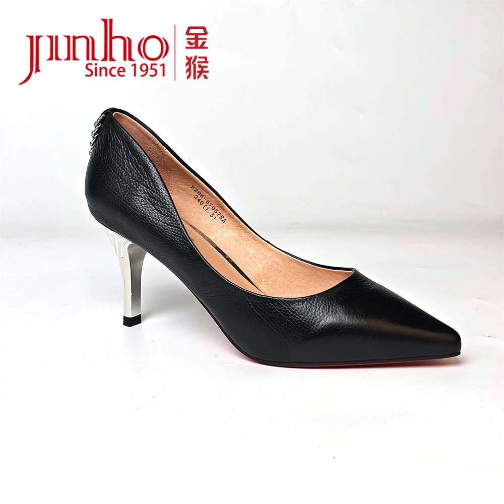 Jinho/金猴【微瑕，介意勿拍】头层牛皮时尚尖头女高跟鞋570578A