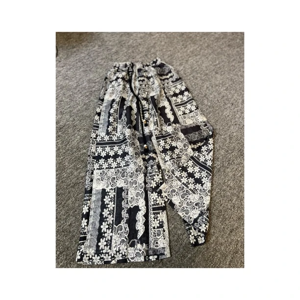 天丝亚麻裤女2025夏季新款直筒阔腿裤