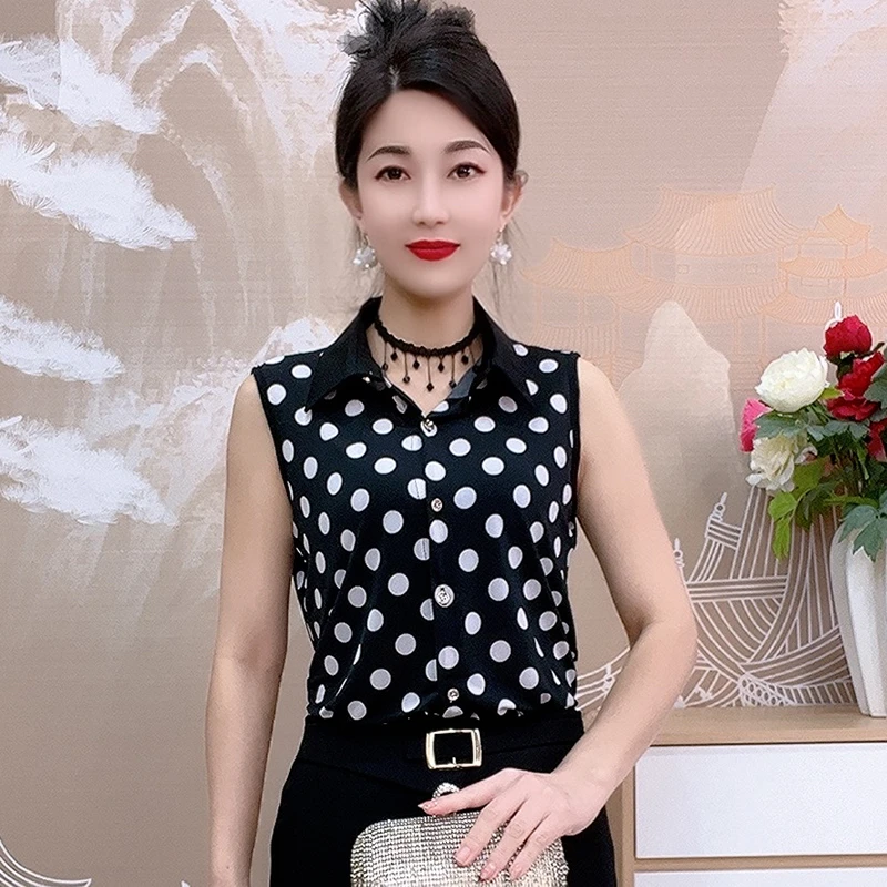 23163款  冰羽丝衬衣内搭上衣职业装马甲无袖衬衫女士内搭