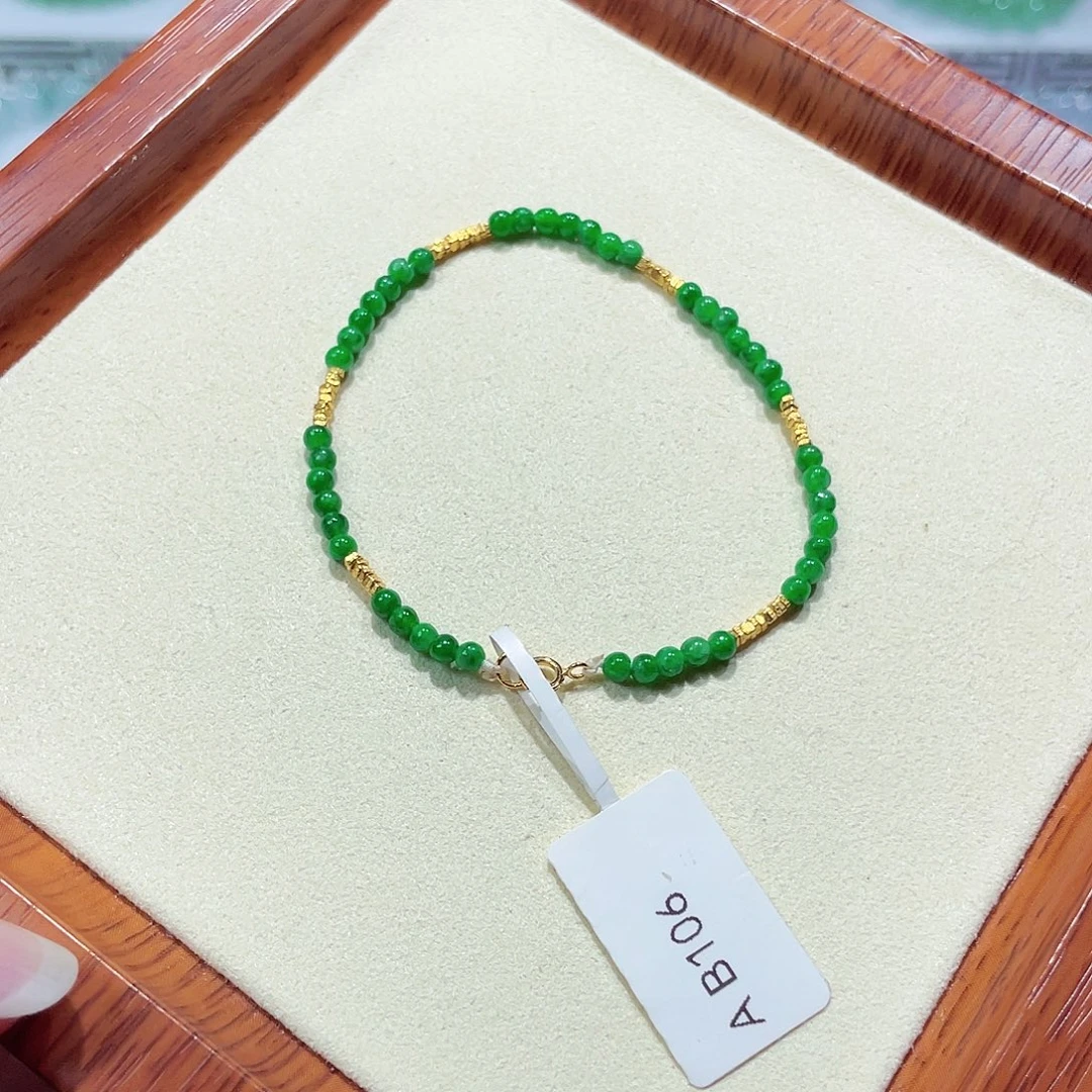 翡翠未镶嵌手链1 8 K金镶嵌