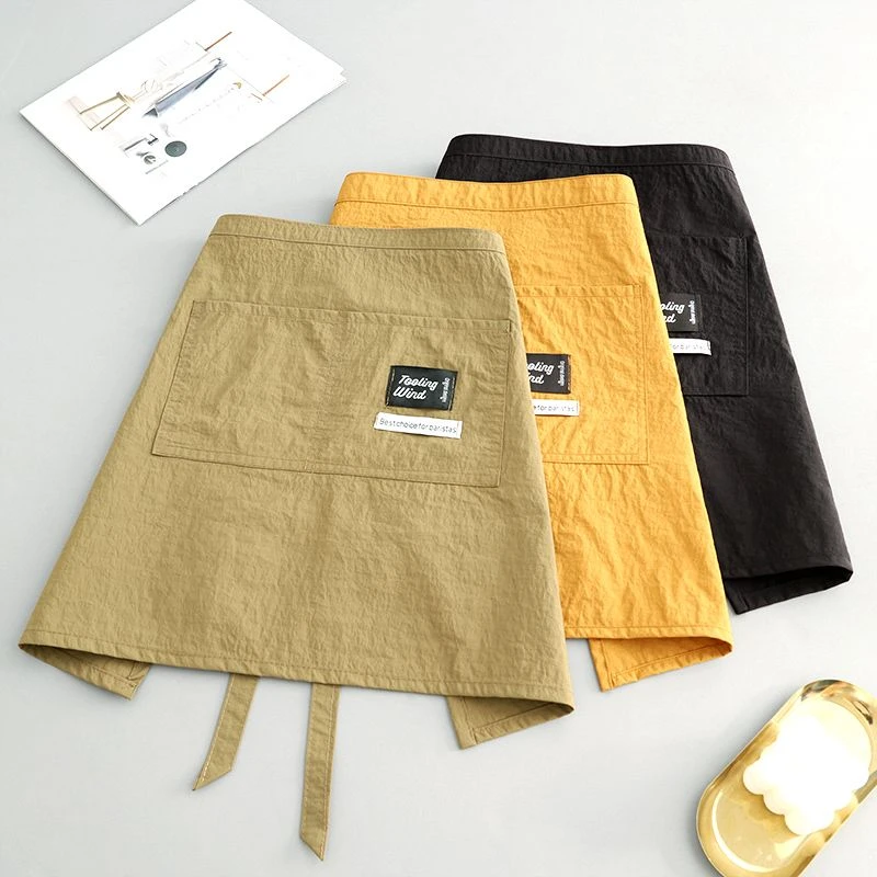 家用厨房半身围裙防泼水餐饮工作服成人防污透气半截围腰定制印字