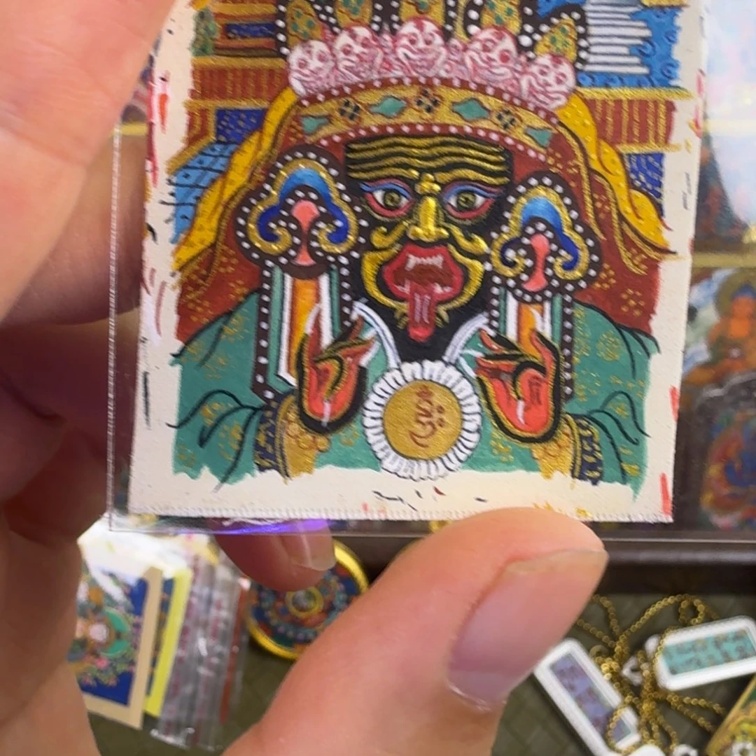 吊坠纯手绘扎基拉姆唐卡画心