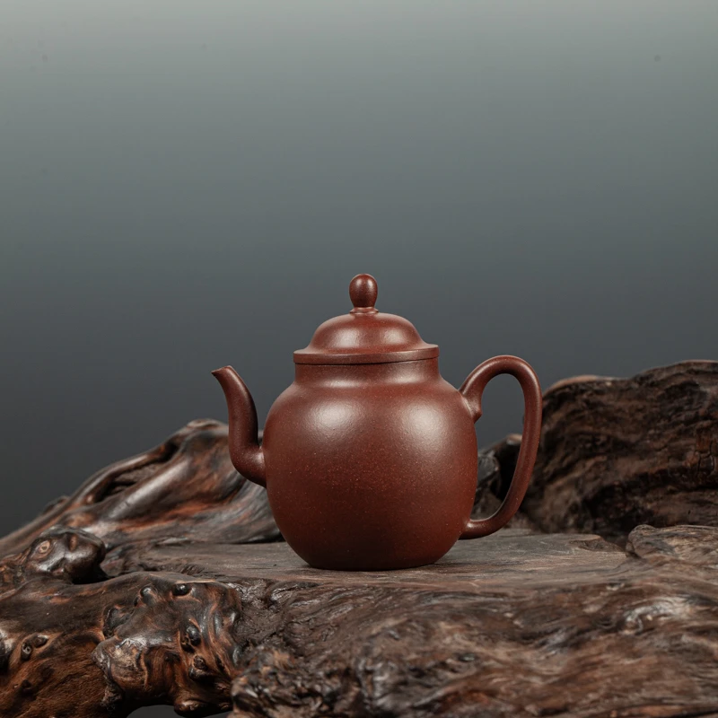 民间艺人精心制作点搪工艺，原矿紫泥宫灯壶，容量200cc左右泡茶壶