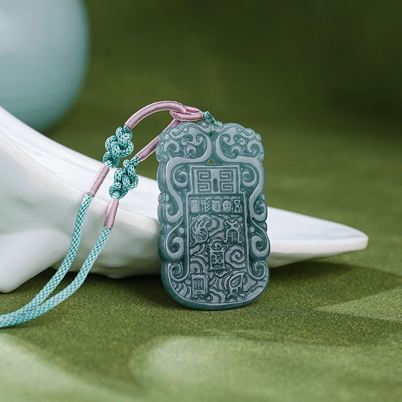 天然翡翠A货危料五岳吊坠 男女款项链珠宝礼物玉石玉坠翡翠挂件