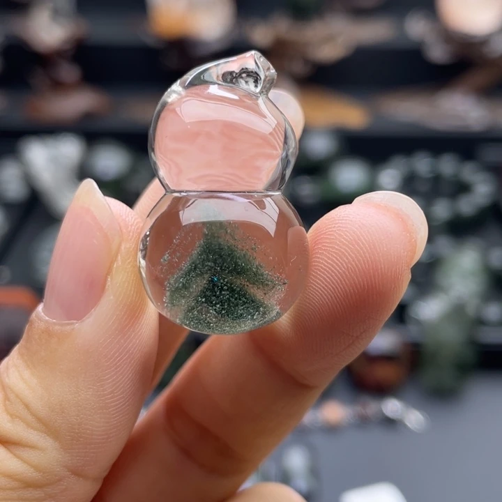颈饰未镶嵌水晶绿幽灵金字塔葫芦