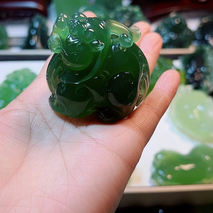 蛇纹石玉合金手把件用****9