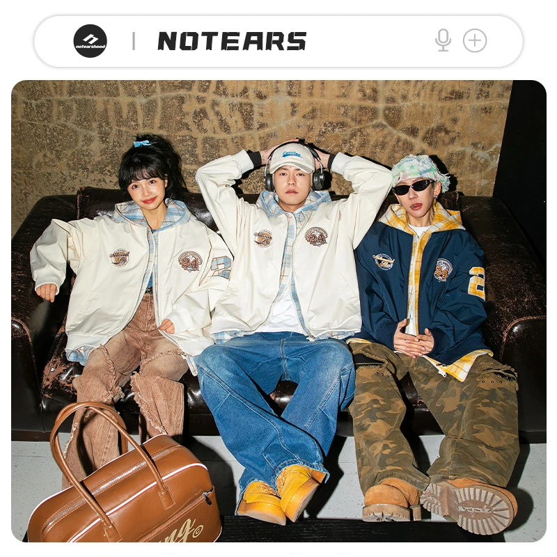 NOTEARS/没有眼泪 美式休闲假两件连帽夹克外套情侣同款上衣6655