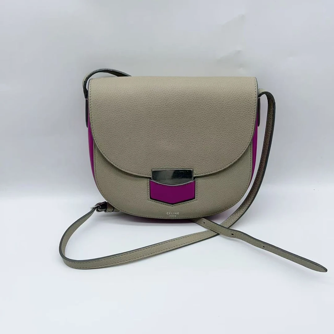 95新 Celine/思琳  拼色马鞍包 1208 8481