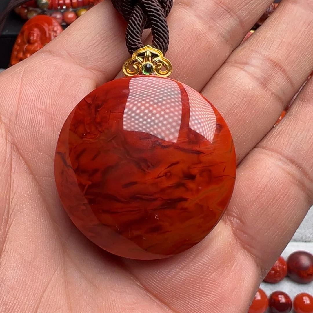 葡***甜南红玛瑙18K金镶嵌珠宝奇石