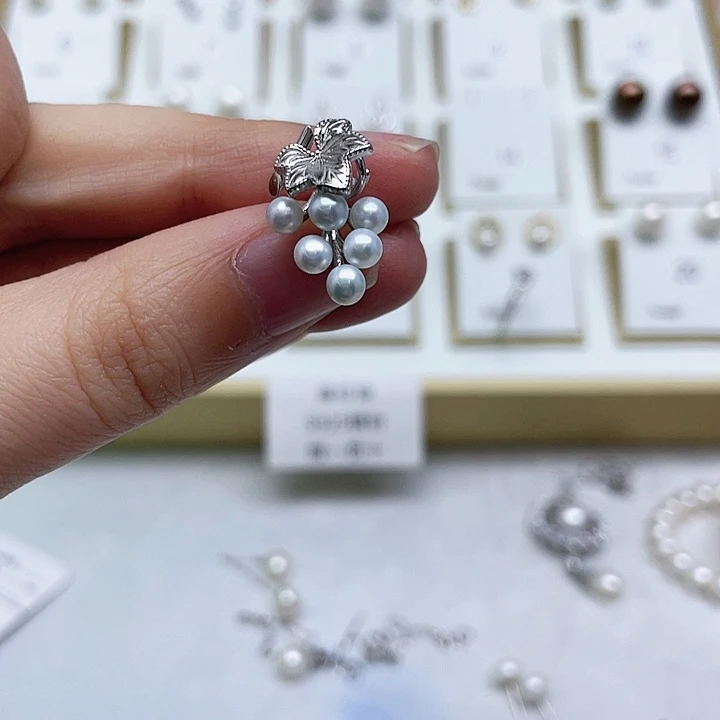 淡水珍珠耳饰银S925镶嵌灌*包