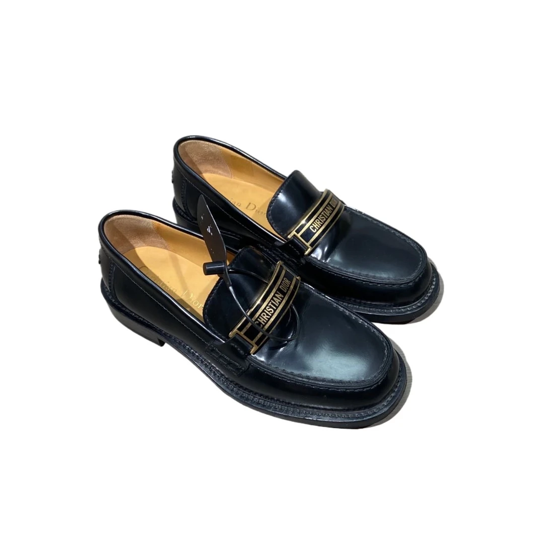 95新 DIOR/迪奥 34码  黑色code乐福鞋  re9264