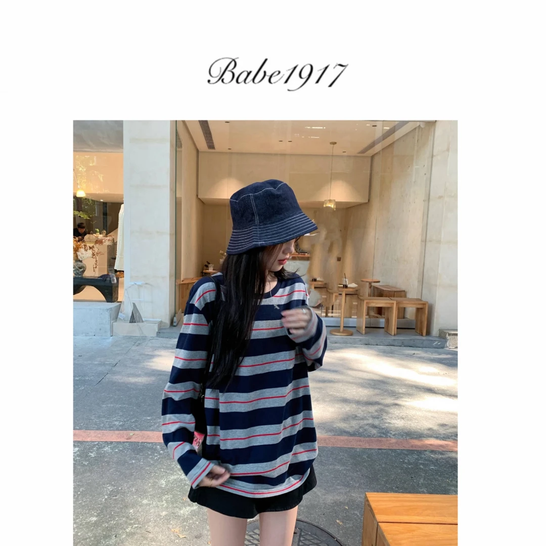 妹妹条纹长袖～你的秋冬由她承包