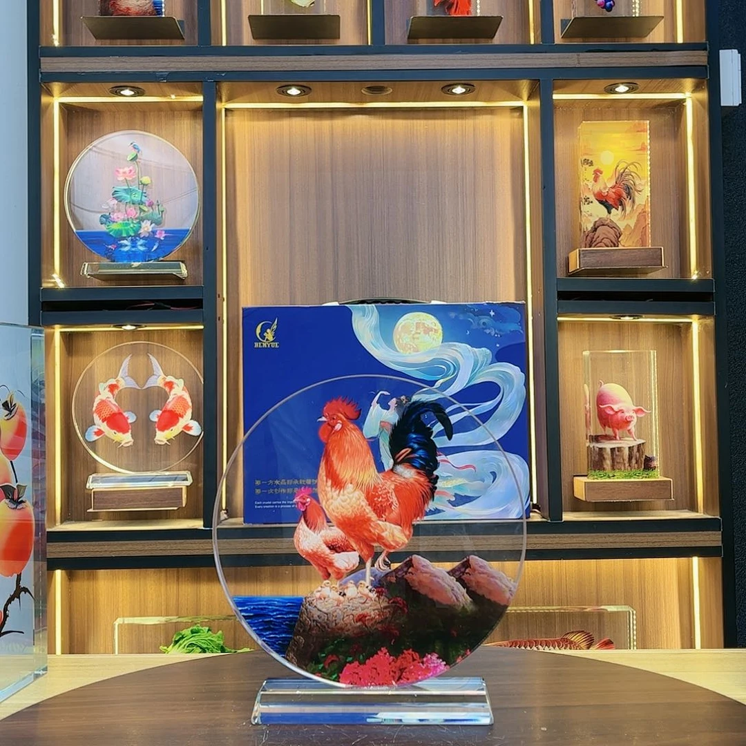 【闪购商品】人造水晶鸡鸣家乐