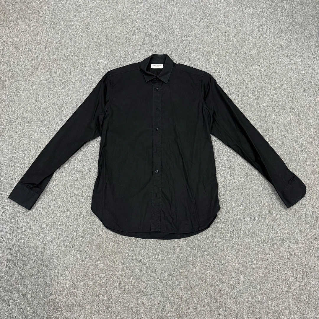95新 YSL/圣罗兰 17409807 SLP 圣罗兰 黑色长袖衬衫 38码95新