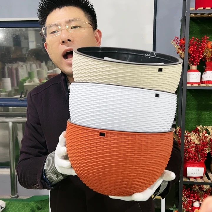 正品编织吊篮口26高15白色3套