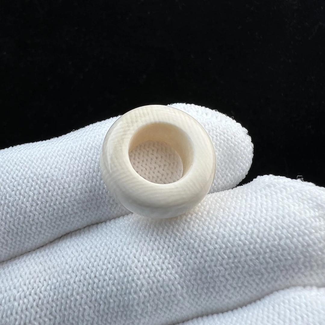 J4536天然猛犸牙跑环戒指内径10mm支持鉴定 假一罚四