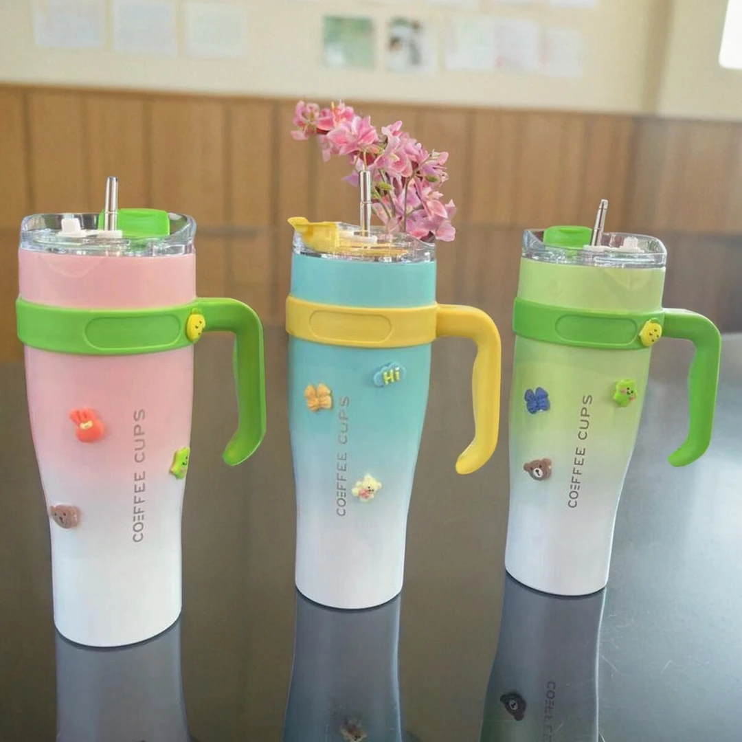 高颜值冰霸杯带吸管大容量水杯