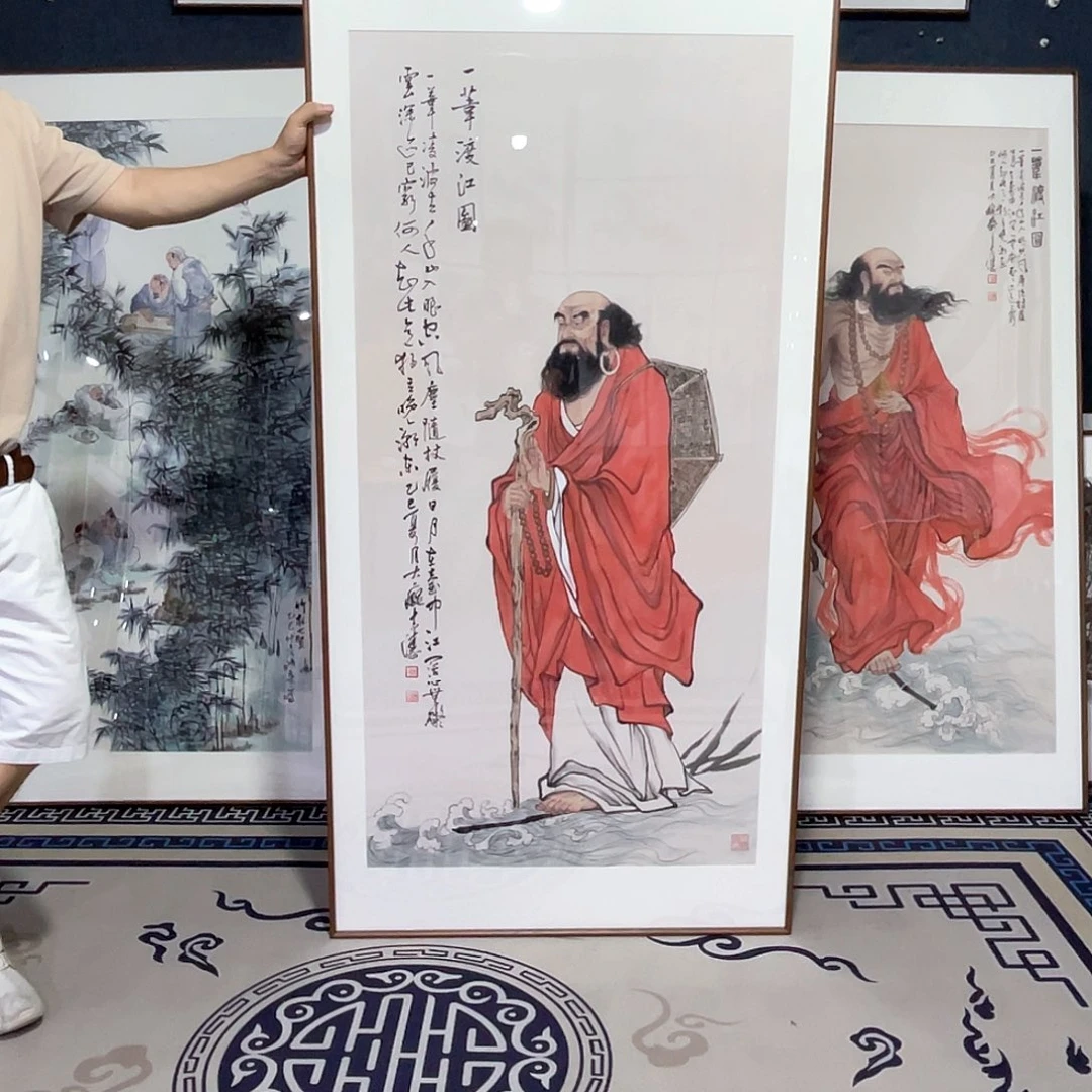 小****国画手绘画作品带框80/160