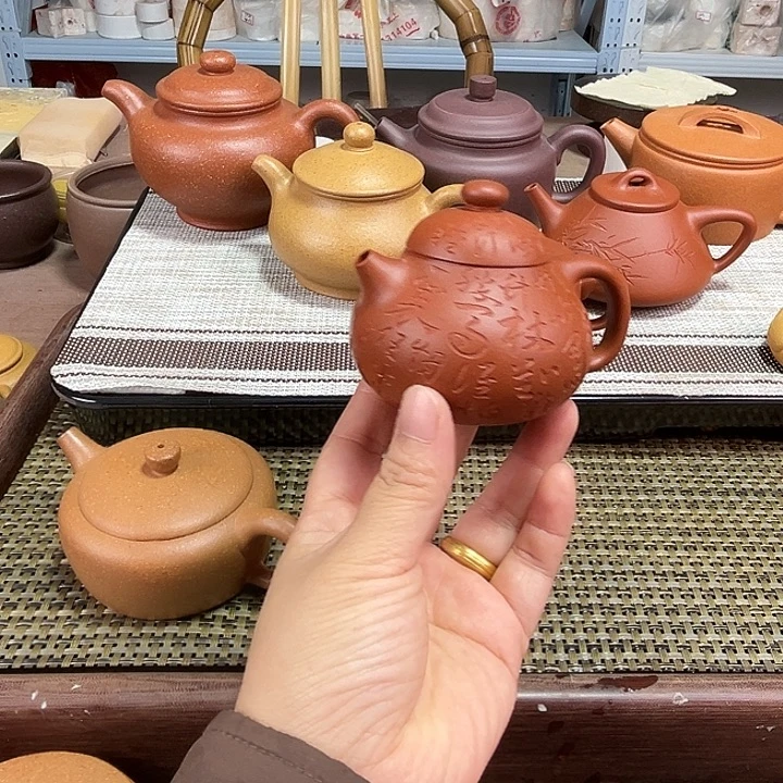 茶壶紫砂老红泥文旦120