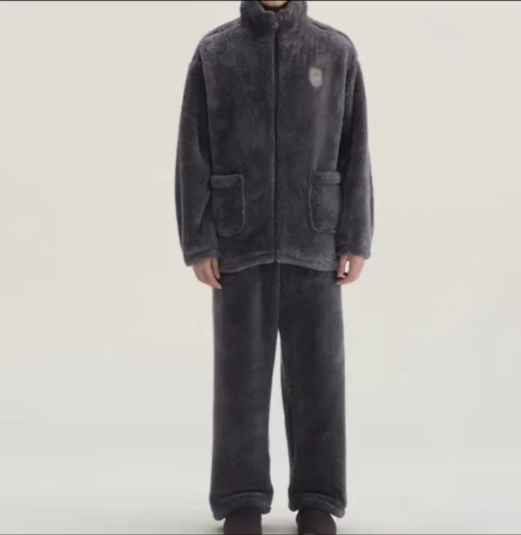 冬款情侣款加加厚睡衣可外穿韩版网红时尚宽松显瘦男女