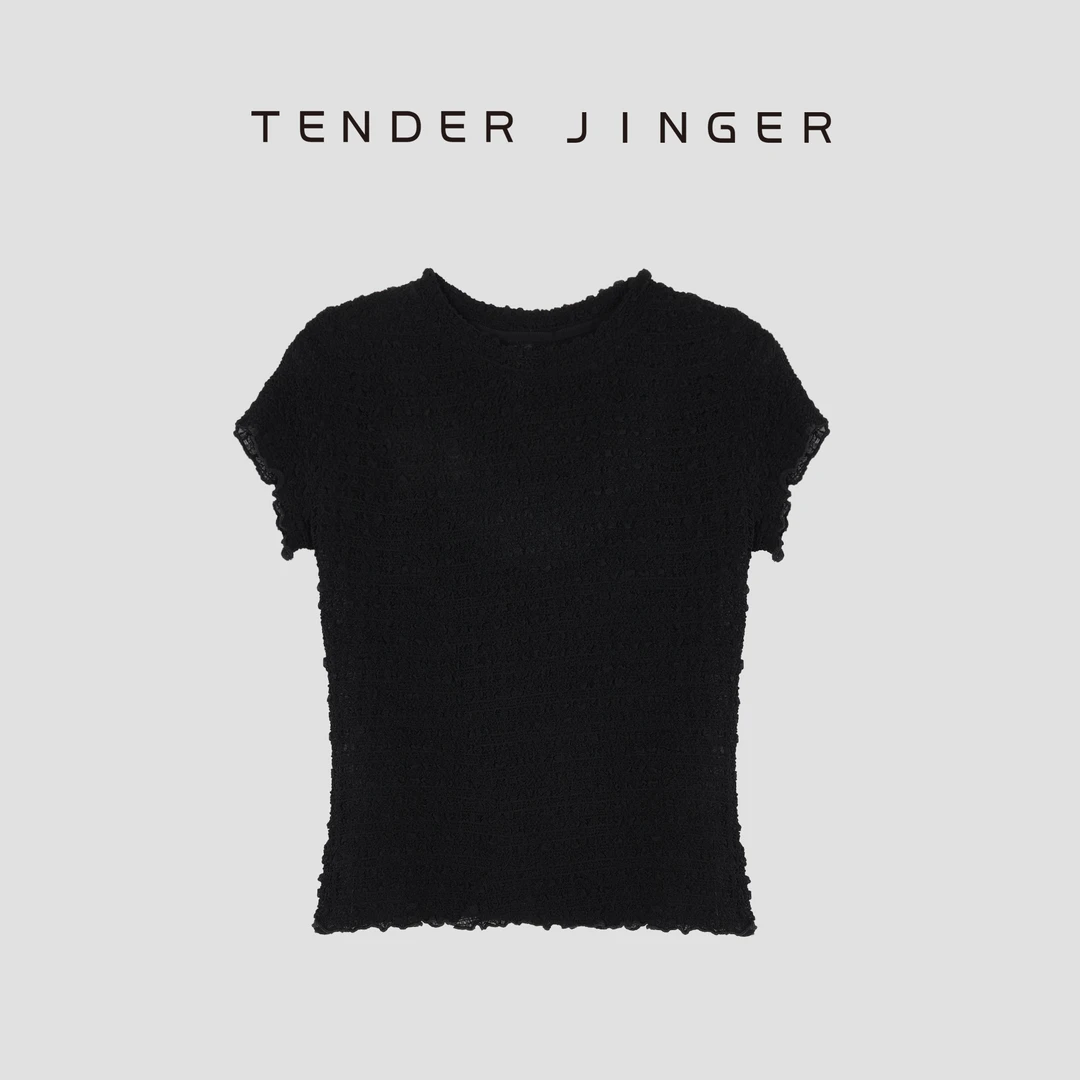 Tender Jinger小众褶皱女款打底衫T52BEI30568