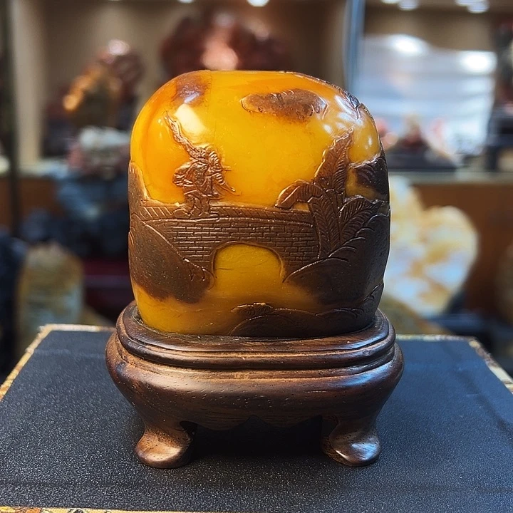 昌化石让**澡雕刻艺术品