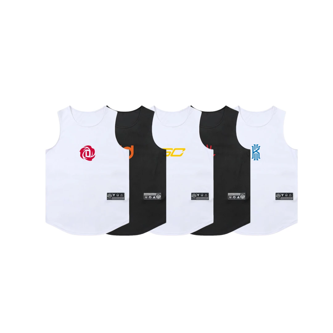 球星系列印花夏季薄款宽松运动休闲篮球速干透气圆领背心投篮服