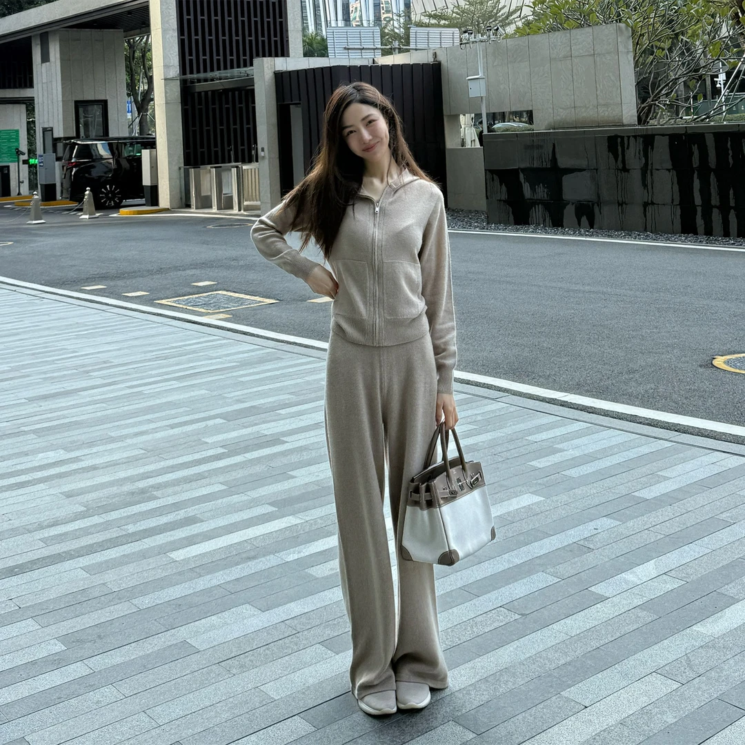 ROMI STUDIO“随性自在”12针单边羊绒羊毛混纺休闲裤 RW25SXG0082