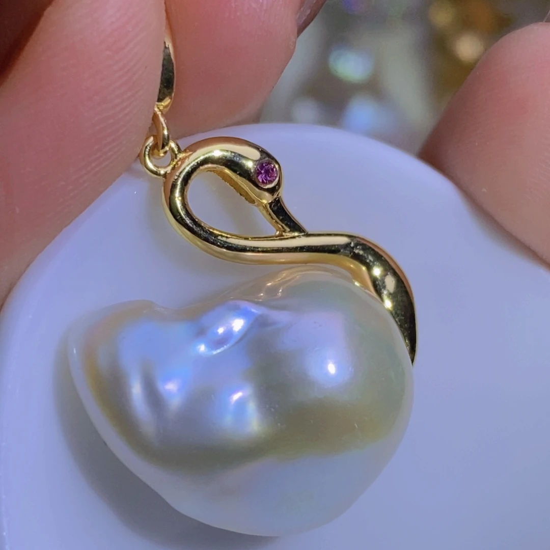 银S925镶嵌淡水珍珠淡水珍珠