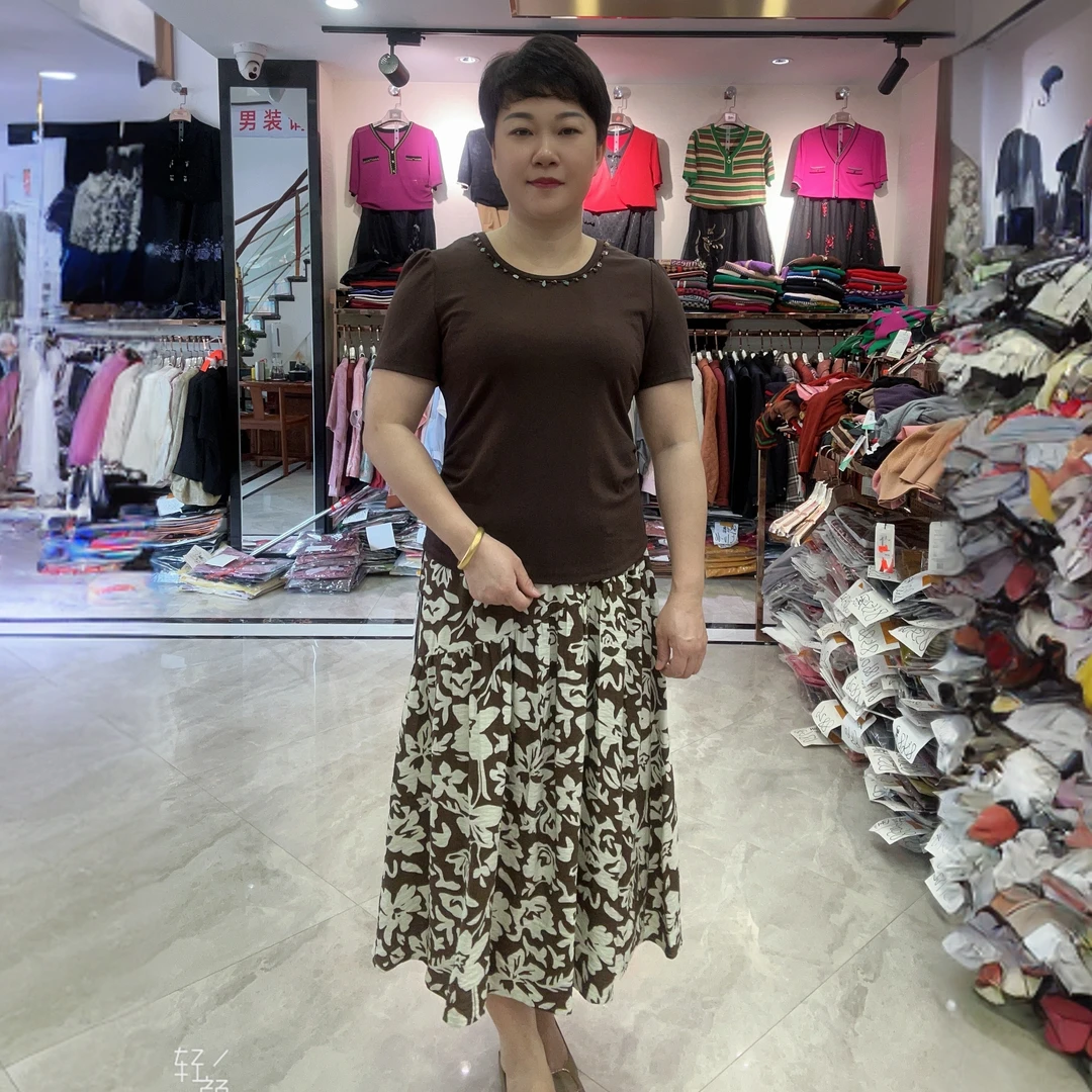 【燕珍时装】2025夏季新款126019时尚百搭高级感气质花裙两件套裙