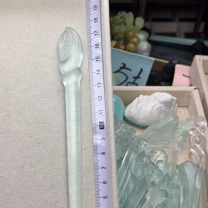 蛇纹石玉未镶嵌发簪蟹钳