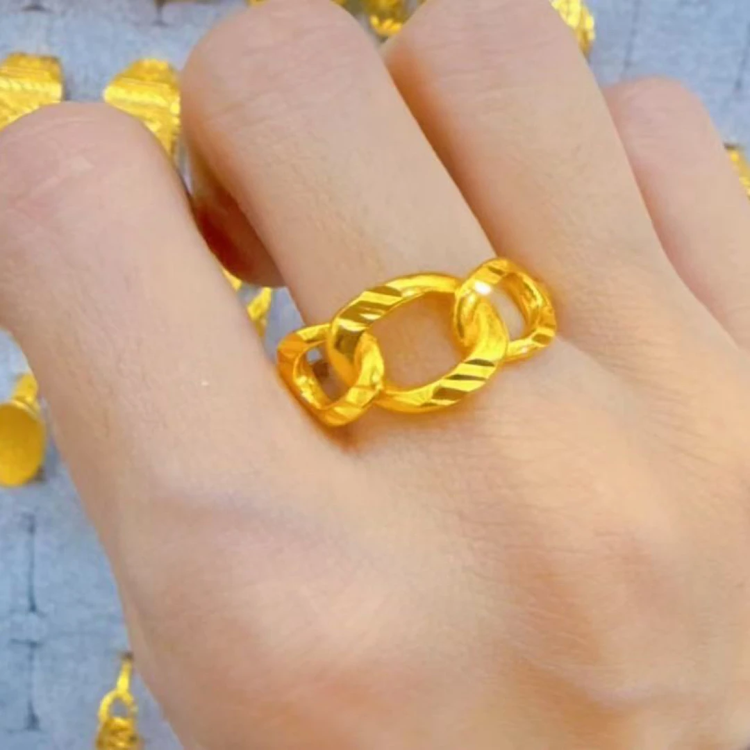 铜合金戒指 首饰指环金色不掉色戒指